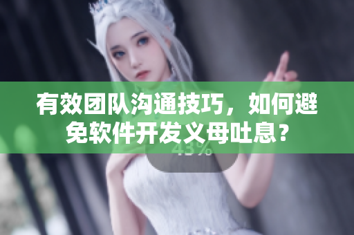 有效团队沟通技巧，如何避免软件开发义母吐息？