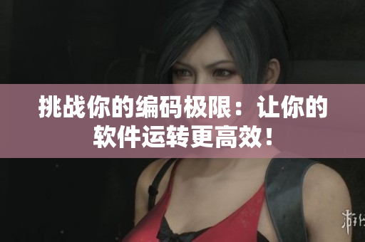 挑战你的编码极限：让你的软件运转更高效！