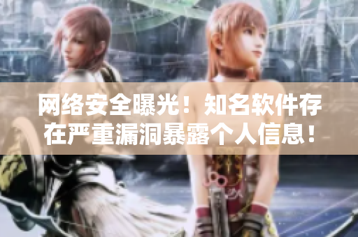 网络安全曝光！知名软件存在严重漏洞暴露个人信息！