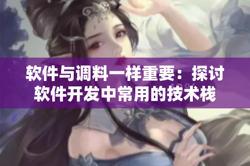软件与调料一样重要：探讨软件开发中常用的技术栈