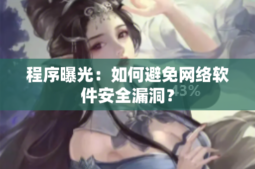 程序曝光：如何避免网络软件安全漏洞？