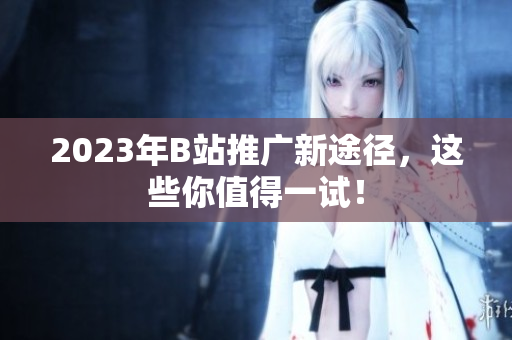 2023年B站推广新途径，这些你值得一试！