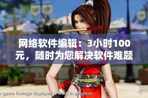 网络软件编辑：3小时100元，随时为您解决软件难题