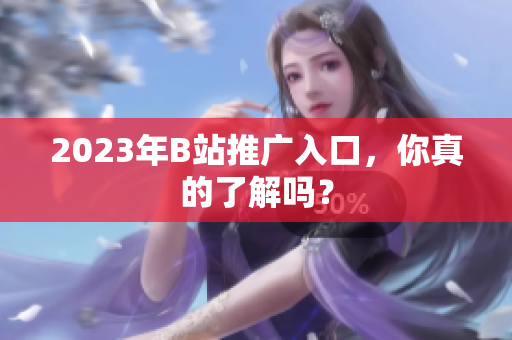 2023年B站推广入口，你真的了解吗？