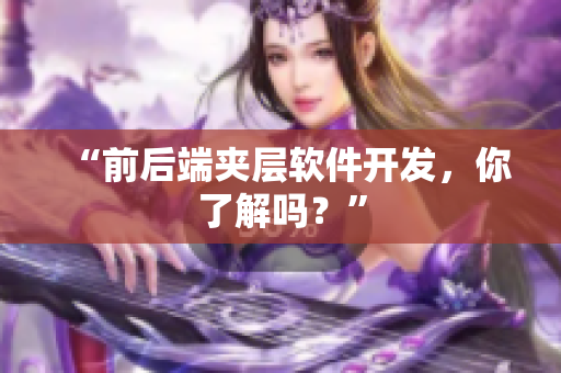 “前后端夹层软件开发，你了解吗？”