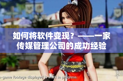 如何将软件变现？——一家传媒管理公司的成功经验