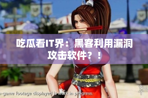 吃瓜看IT界：黑客利用漏洞攻击软件？！