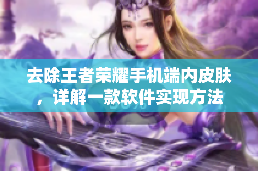 去除王者荣耀手机端内皮肤，详解一款软件实现方法