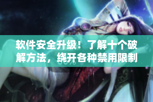软件安全升级！了解十个破解方法，绕开各种禁用限制