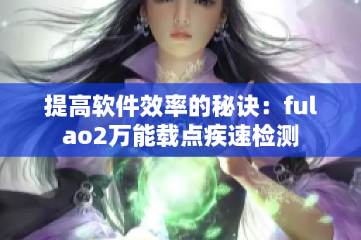 提高软件效率的秘诀：fulao2万能载点疾速检测