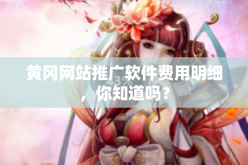 黄冈网站推广软件费用明细，你知道吗？