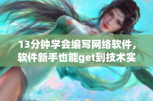 13分钟学会编写网络软件，软件新手也能get到技术实战！