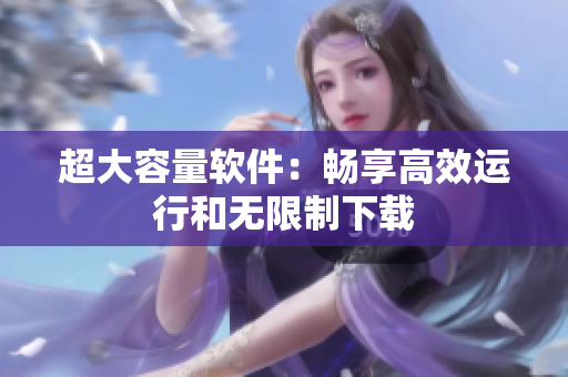 超大容量软件：畅享高效运行和无限制下载
