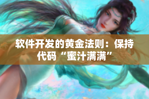 软件开发的黄金法则：保持代码“蜜汁满满”