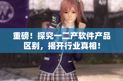 重磅！探究一二产软件产品区别，揭开行业真相！