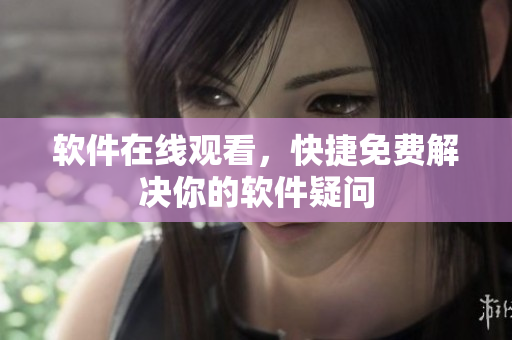 软件在线观看，快捷免费解决你的软件疑问