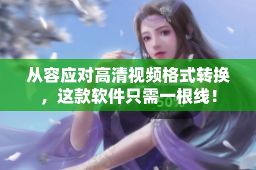 从容应对高清视频格式转换，这款软件只需一根线！