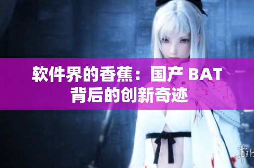 软件界的香蕉：国产 BAT 背后的创新奇迹