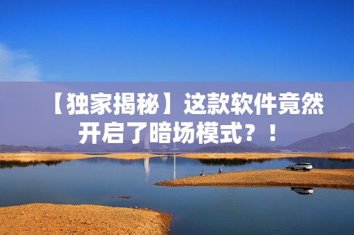 【独家揭秘】这款软件竟然开启了暗场模式？！