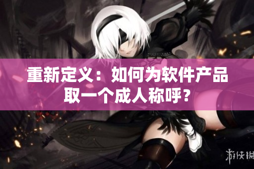 重新定义：如何为软件产品取一个成人称呼？