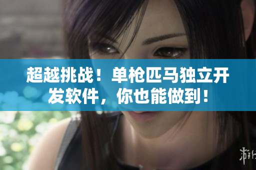 超越挑战！单枪匹马独立开发软件，你也能做到！