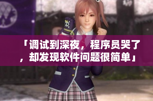 「调试到深夜，程序员哭了，却发现软件问题很简单」