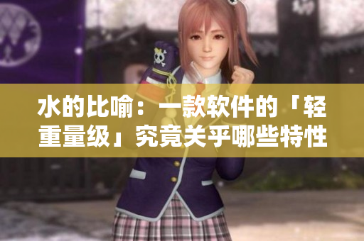 水的比喻：一款软件的「轻重量级」究竟关乎哪些特性？
