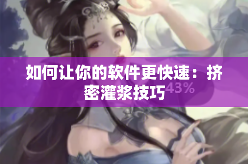 如何让你的软件更快速：挤密灌浆技巧