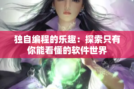 独自编程的乐趣：探索只有你能看懂的软件世界