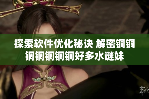 探索软件优化秘诀 解密铜铜铜铜铜铜铜好多水谜妹