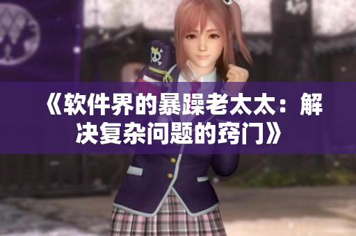 《软件界的暴躁老太太：解决复杂问题的窍门》