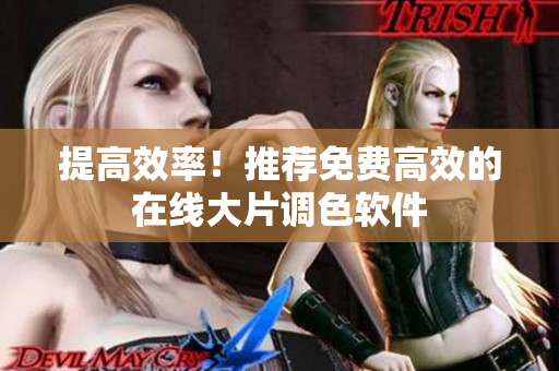 提高效率！推荐免费高效的在线大片调色软件