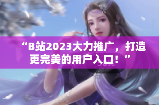 “B站2023大力推广，打造更完美的用户入口！”