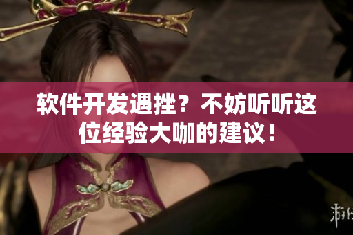 软件开发遇挫？不妨听听这位经验大咖的建议！