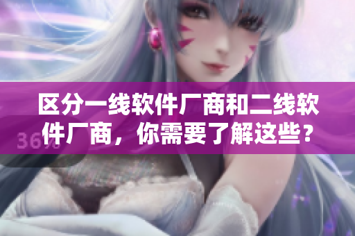 区分一线软件厂商和二线软件厂商，你需要了解这些？