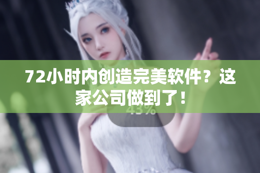 72小时内创造完美软件？这家公司做到了！