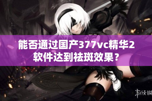 能否通过国产377vc精华2软件达到祛斑效果？