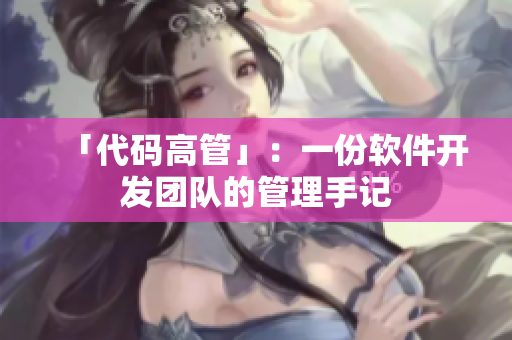 「代码高管」：一份软件开发团队的管理手记