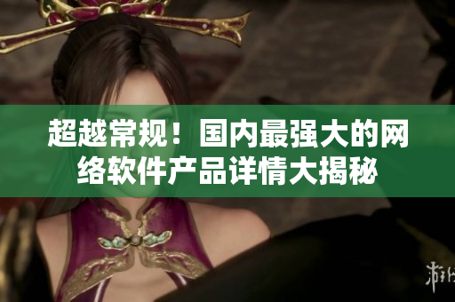 超越常规！国内最强大的网络软件产品详情大揭秘