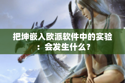 把坤嵌入欧派软件中的实验：会发生什么？