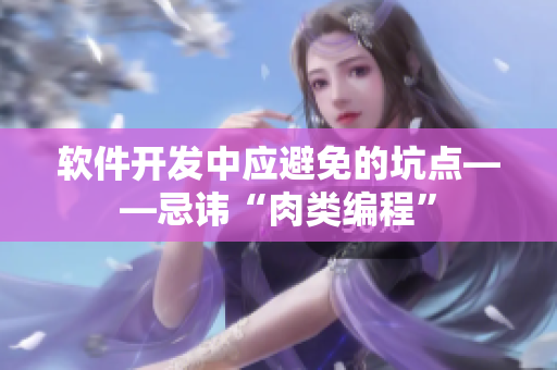 软件开发中应避免的坑点——忌讳“肉类编程”