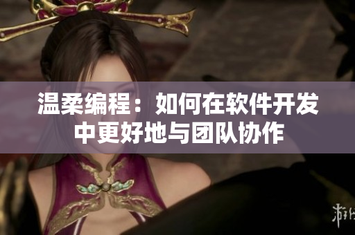 温柔编程：如何在软件开发中更好地与团队协作