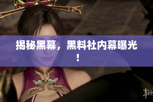 揭秘黑幕，黑料社内幕曝光！