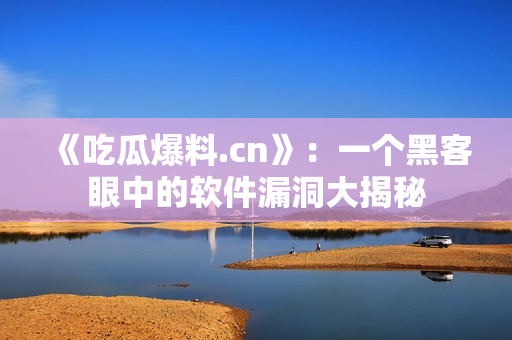《吃瓜爆料.cn》：一个黑客眼中的软件漏洞大揭秘