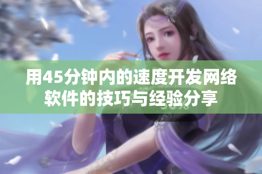 用45分钟内的速度开发网络软件的技巧与经验分享