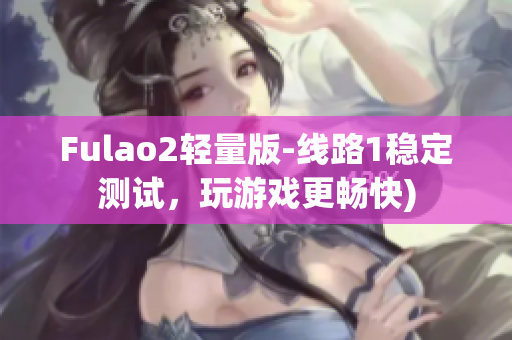 Fulao2轻量版-线路1稳定测试，玩游戏更畅快)