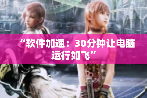 “软件加速：30分钟让电脑运行如飞”