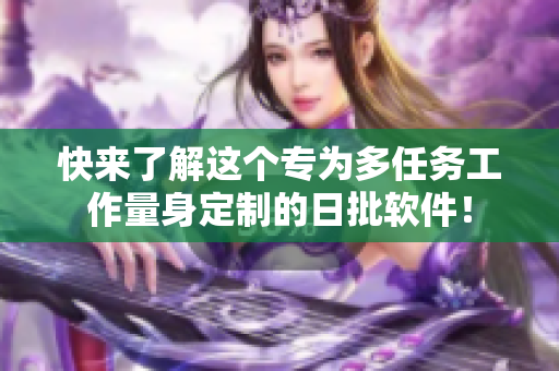 快来了解这个专为多任务工作量身定制的日批软件！