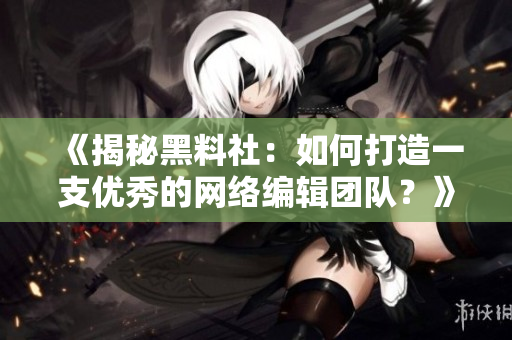 《揭秘黑料社：如何打造一支优秀的网络编辑团队？》